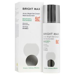 ژل کرم ضدآفتاب بیرنگ صورت برایت مکس SPF50 مدل Acne Bright مناسب برای پوست چرب و مختلط حجم 50 میلیلیتر