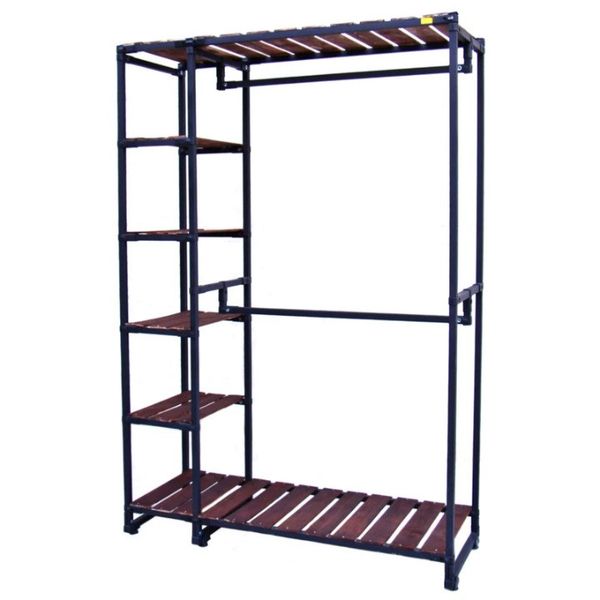 رگال لباس و کمد باز چوب و فلز مدل پرند