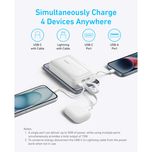 پاوربانک انکر مدل A1681 ظرفیت 20000 میلی آمپر ساعت به همراه کابل لایتنیگ و کابل USB Type-C
