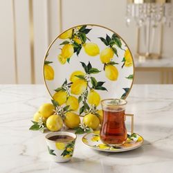 سرویس صبحانه‌خوری چینی 24 پارچه 6 نفره تویگار مدل Lemon