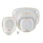 سرویس غذاخوری 27 پارچه چینی زرین ایران سری کواترو مدل مونت کارلو درجه یک