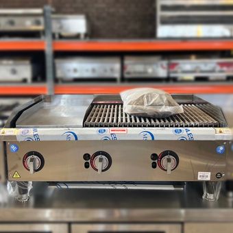 گریل گازی 90 سانت ترکیبی 60 ذغالی 30 تخت