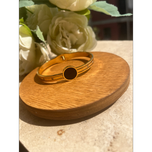 دستبند زیبای بنگل مشکی طلایی رنگ ثابت