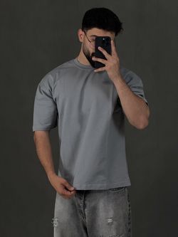 تیشرت ساده دورس طوسی روشن
