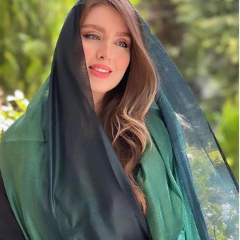 شال وارداتی ابریشم ویسکوز طیفی سبز