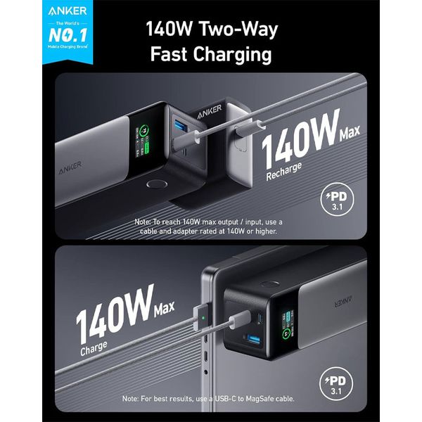 پاوربانک انکر مدل A1289 Anker 737 ظرفیت 24000 میلی آمپر ساعت