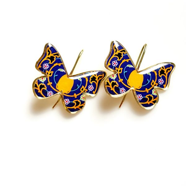 گوشواره برنجی پروانه کد E406