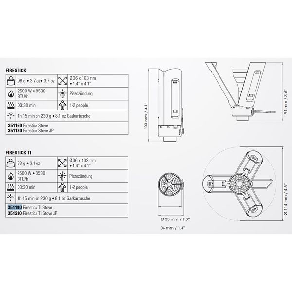 سرشعله سفری پریموس مدل Firestick Stove Ti کد G2025