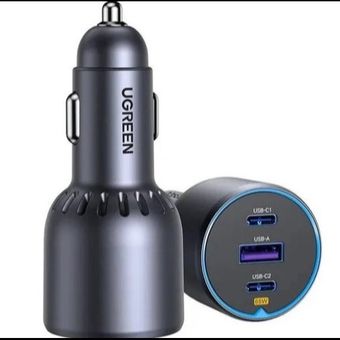 شارژر فندکی 75 وات یوگرین مدل EC703-35024 با سه خروجی