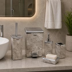 ست سرویس‌بهداشتی 5پارچه ماربل اطلس مدل زاگرس کد 385