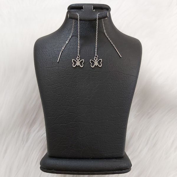 گوشواره زنانه استیل مدل بخیه طرح پروانه کد butf112