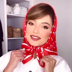 مینی اسکارف خالدار قرمز نخی گارزا