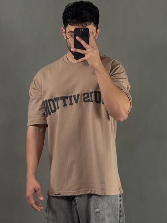 تیشرت دورس پشت چاپ louis vitton نسکافه ای