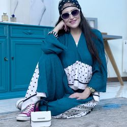 شومیز عروسکی چیندار خالخالی