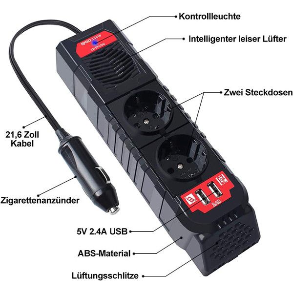 اینورتر برق فندکی خودرو بیگد مدل E8963W-150W