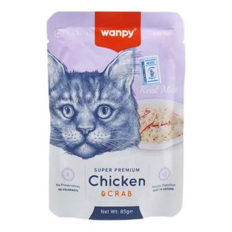 پوچ گربه ونپی مدل مرغ و خرچنگ وزن 85 گرم