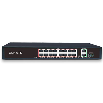 سوئیچ 16 پورت شبکه EL-1SB1621GP-250W الکاتو 2 پورت Uplink