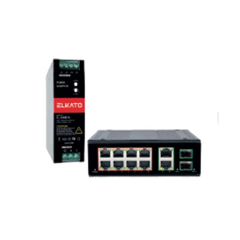 سوئیچ 8 پورت شبکه صنعتی EL-2SG0822GP الکاتو 2 پورت Uplink با FSP