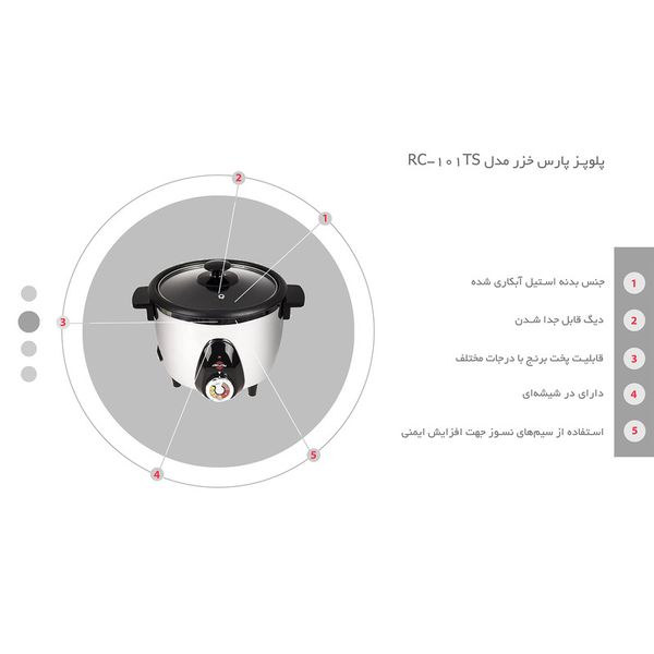 پلوپز پارس خزر مدل RC-101TS