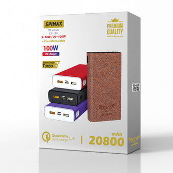 پاوربانک اپیمکس مدل EP-34 ظرفیت 20800 میلی آمپر ساعت