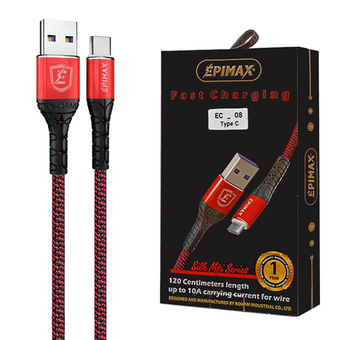کابل شارژ تایپ سی 120 سانتی ابریشمی اپیمکس مدل EPIMAX EC-08