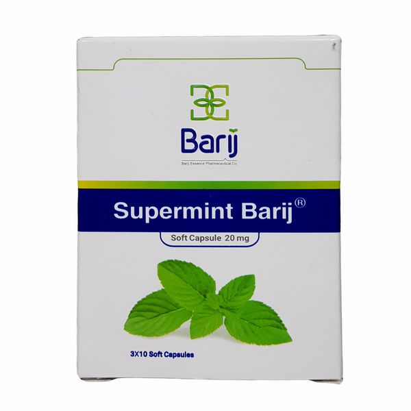 کپسول نرم سوپرمینت 20 میلی گرم باریج اسانس بسته 30 عددی