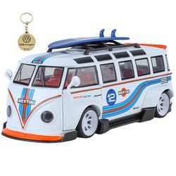 ماکت ماشین مدل فولکس اسنوبرددار فانتزی T1 سافاری موزیکال چراغدار فلزی Snowboarder Volkswagen
