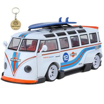 ماکت ماشین مدل فولکس اسنوبرددار فانتزی T1 سافاری موزیکال چراغدار فلزی Snowboarder Volkswagen