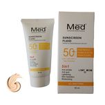 کرم ضد آفتاب رنگی مدانسر spf50 مدل فلویید 01 محافظ UVA،UVB و PA++++ مناسب برای انواع پوست حجم 50 میلی لیتر