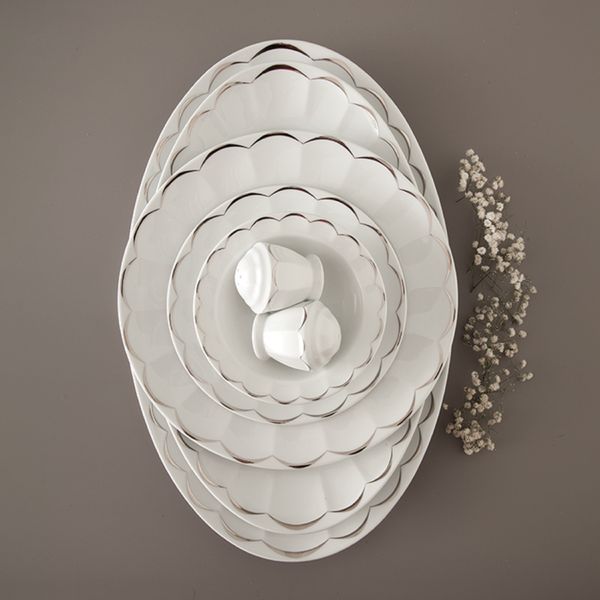 سرویس غذاخوری 29 پارچه چینی زرین ایران سری نئو کلاسیک مدل نارسیس درجه عالی