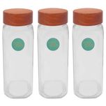 ست جا ادویه ای میس گلس مدل M در چوبی بسته 3 عددی