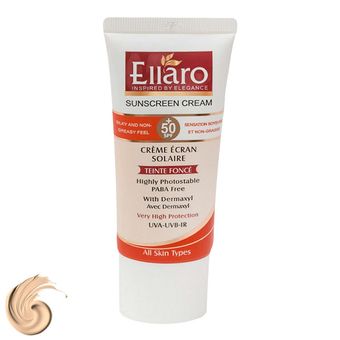 کرم ضد آفتاب رنگی الارو مدل SPF50 محافظ UVA ،UVB، ضد چروک، مناسب انواع پوست تحت لیسانس حجم 50 میلی‌لیتر