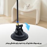 اسباب بازی سرگرمی گربه مدل پر متحرک با پایه ثابت، جنس فلز و لاستیک، طول 100 سانتیمتر برای تحریک و سرگرمی حیوانات خانگی