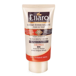 کرم ضد آفتاب الارو فاقد چربی با SPF30 مناسب انواع پوست بژ طبیعی حجم 40 میلی لیتر Ellaro