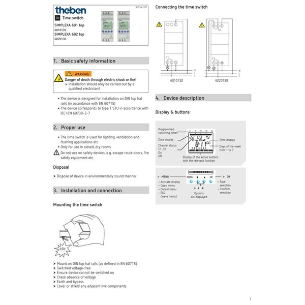 تایمر برق تبن مدل simplexa 601