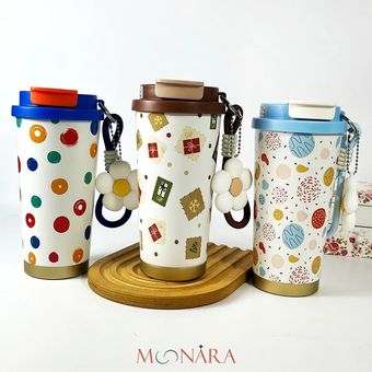 تراول ماگ کافی دوحالته آویزدار با طرح گل-دارای فیلتر دتاکس