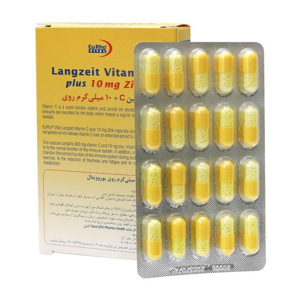 کپسول ویتامین ث C و زینک 10 میلی گرمی  بسته 60 عددی