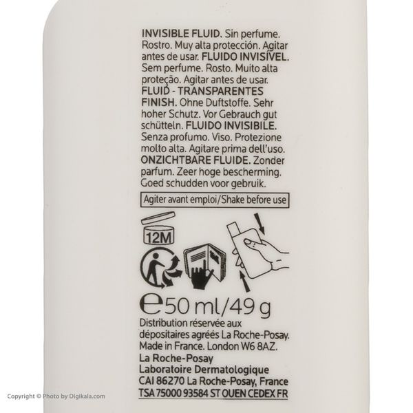 فلوئید ضدآفتاب بیرنگ لاروش پوزای +SPF50 مدل UVMune400 مناسب انواع پوست، حجم 50 میلیلیتر