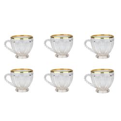 فنجان مدل Genova لب طلایی بسته 6 عددی