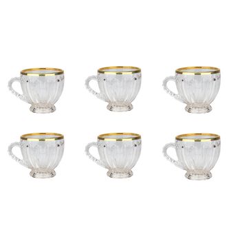 فنجان مدل Genova لب طلایی بسته 6 عددی