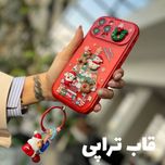 قاب کریسمسی آینه ای قرمز همراه با آویز