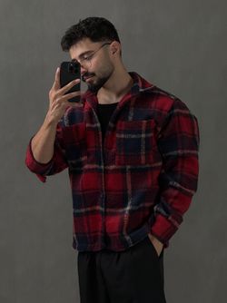 پیراهن پشمی باکسی چهارخونه