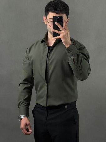 پیراهن  دوشین مجلسی آستین بلند سبز