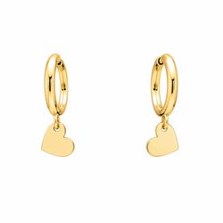 گوشواره طلا 18 عیار زنانه گالری صادقی مدل حلقه ای قلب دار
