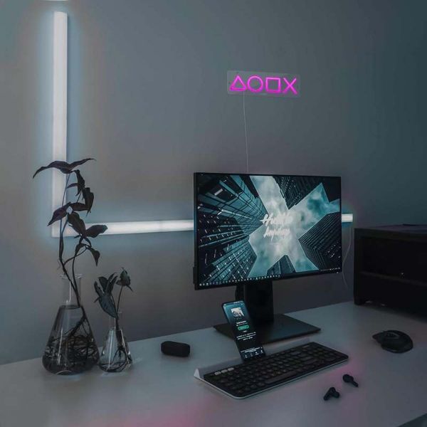 چراغ نئونی دیواری آرن تیم طرح آیکون دسته پلی استیشن کد3