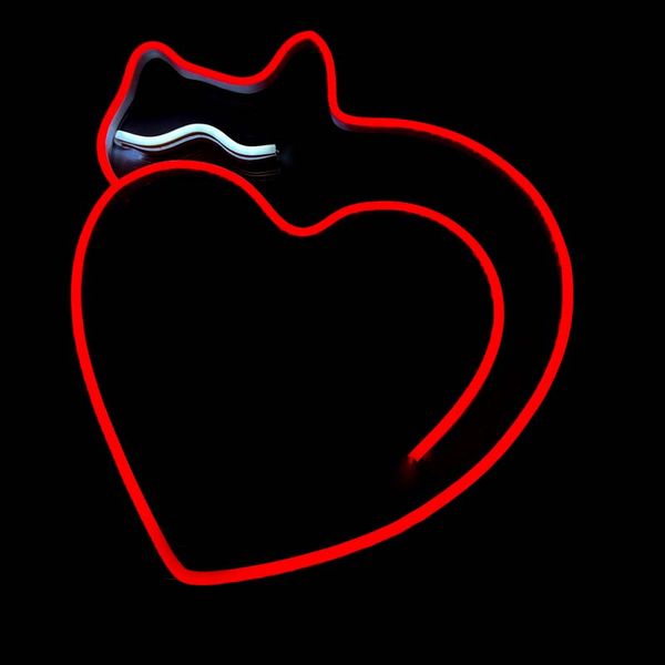 چراغ دیواری مدل نئون طرح گربه