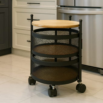 جا پیاز و سیب‌زمینی 2 طبقه توری گرد یونیک