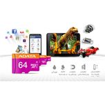 کارت حافظه‌ microSDXC ای دیتا مدل Premier کلاس 10 استاندارد UHS-I U1 سرعت 80MBps ظرفیت 64 گیگابایت به همراه آداپتور SD