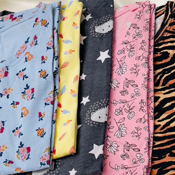 تیشرت نخی زنانه طرح گلگلی آبی برند T&Your (نرم و لطیف)