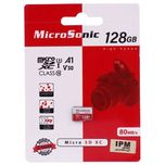 کارت حافظه microSDXC میکرو سونیک مدل 533X-A1-V30 کلاس 10 استاندارد UHS-I U3 سرعت 80MBps ظرفیت 128 گیگابایت